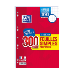 Pack de 300 Feuilles Simples Oxford