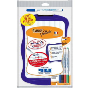 Ardoise Double Face + Feutre Effaçable à Sec BIC – Kids Velleda