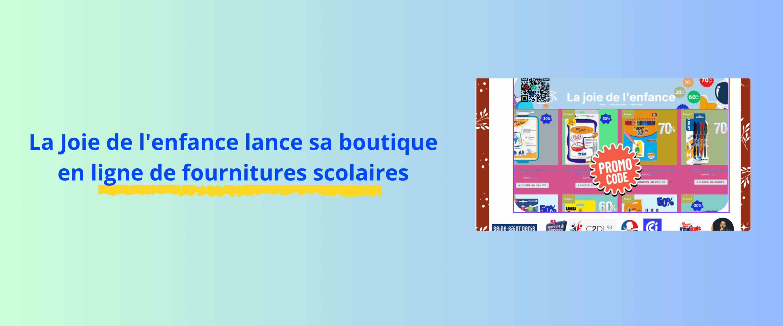 Lire la suite à propos de l’article La Joie de l’enfance lance sa boutique en ligne de fournitures scolaires